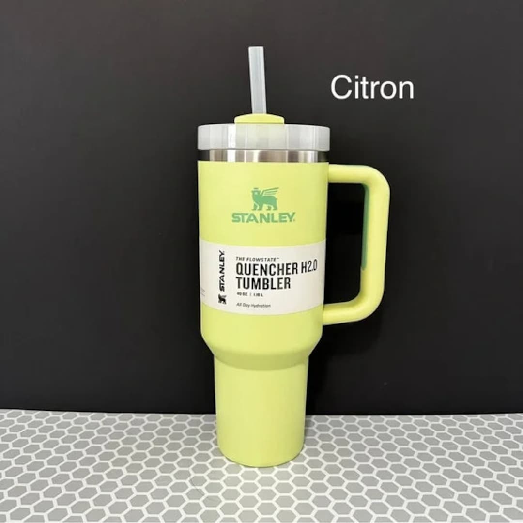 LIMITED EDITION Stanley Adventure Quencher H2.0 Travel Tumbler Straw 40oz  Citron 41604381447