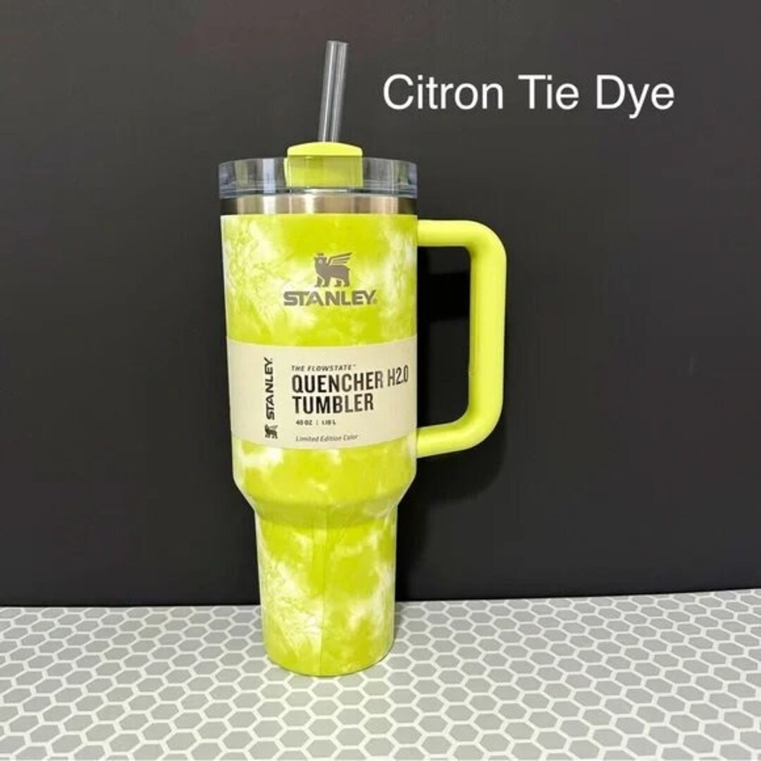 New Stanley Adventure Quencher H2.0 Travel Tumbler Straw 40oz Citron Lime  Green