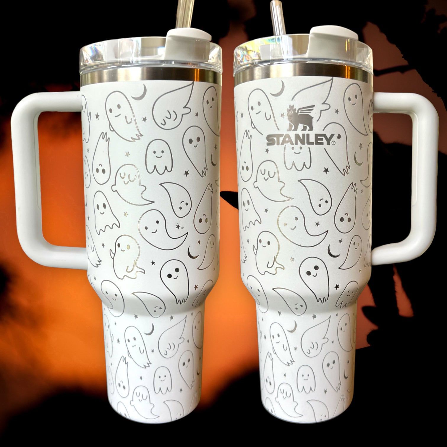 Stanley Travel Quencher Tumbler - Cute Ghosts - Spooky - Halloween