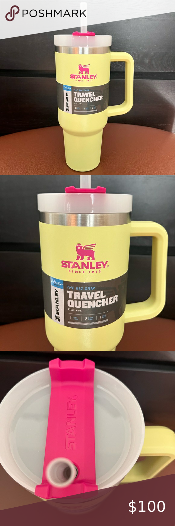 Stanley Quencher Recycled Stainless Steel Flowstate Tumbler, 1.18L, Citron