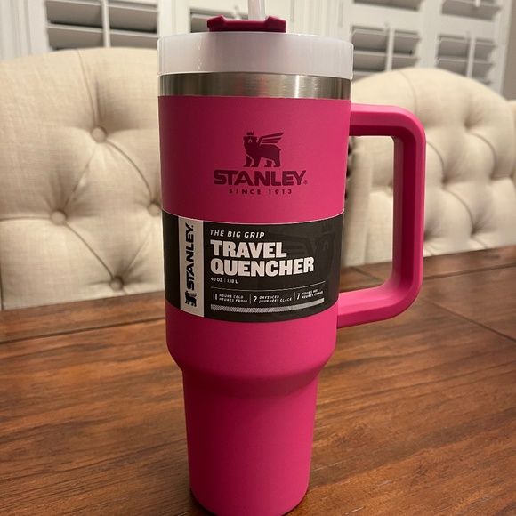 NWT Stanley Adventure Series Travel Quencher Tumbler 40 OZ Azalea - Stylish Stanley  Tumbler - Pink Barbie Citron Dye Tie
