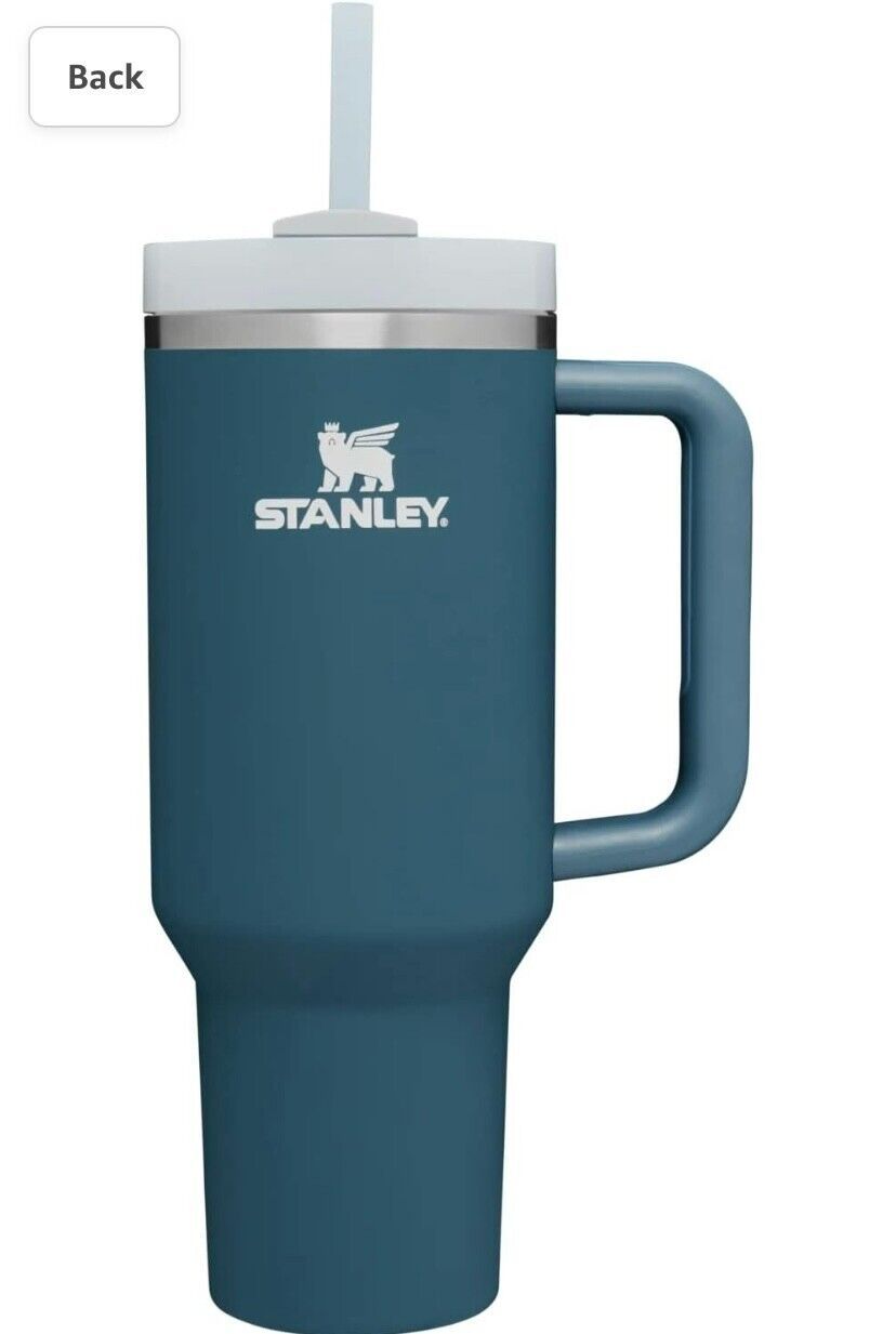 NWT Stanley 40oz Quencher H2.0 FlowState Tumbler Chambray Blue - Stylish  Stanley Tumbler - Pink Barbie Citron Dye Tie