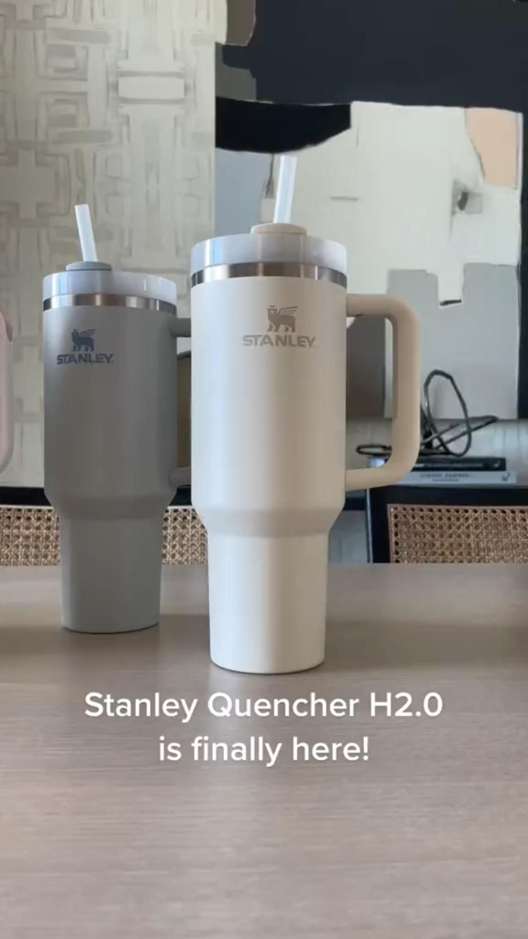 Stanley The Quencher H2.0 Flowstate Tumbler  30 Oz Cream - Stanley Tumbler  - Stylish Stanley Tumbler - Pink Barbie Citron Dye Tie