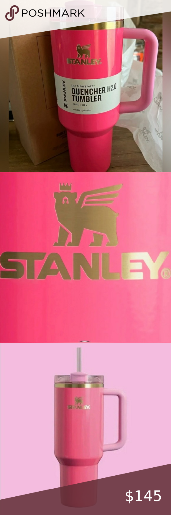 Pink Parade - New Stanley THE QUENCHER TUMBLER  40 OZ Limited Edition -  Stylish Stanley Tumbler - Pink Barbie Citron Dye Tie